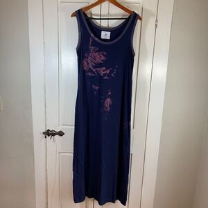 Velvet by Graham Spencer Calypso St Barth Navy Rayon Tie Dye Maxi Dress‎ M